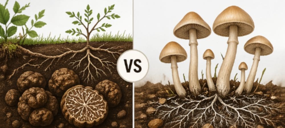 Truffes magiques vs champignons magiques : tableau comparatif