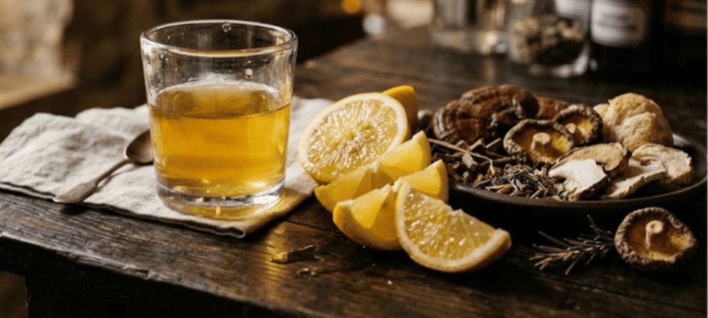 lemon tek preparado con su ingredientes principales al lado